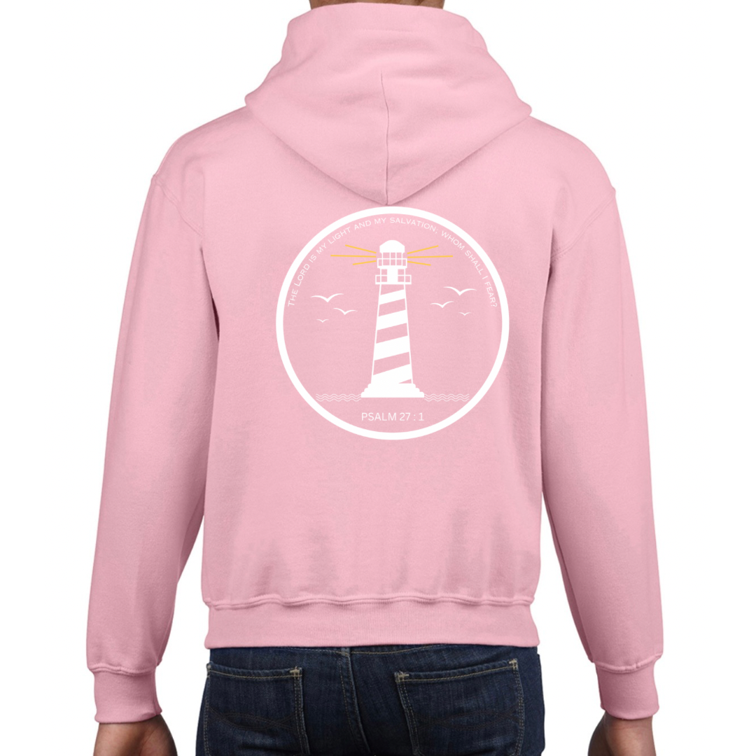 Lighthouse bible verse hoody Light pink