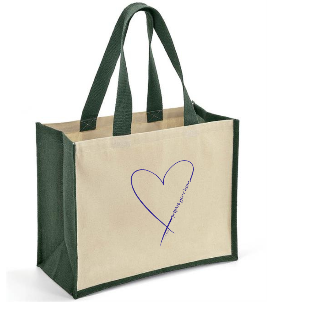 Prepare your heart Canvas and Jute bag