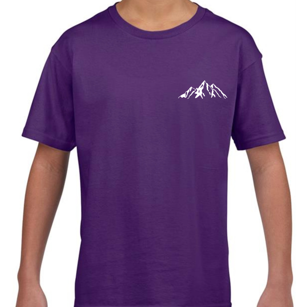 Purple Faith Can Move Mountains Child's T Shirt Front