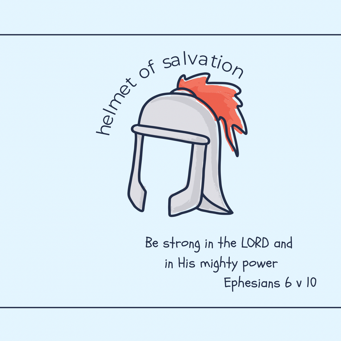 Armour of God Card Notelet Bible Ephesians Helmet Salvation Bible verse Greeting card