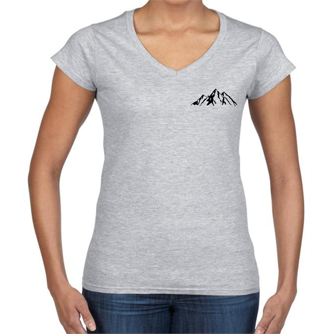 Grey Faith Can Move Mountains Women's T Shirt Front