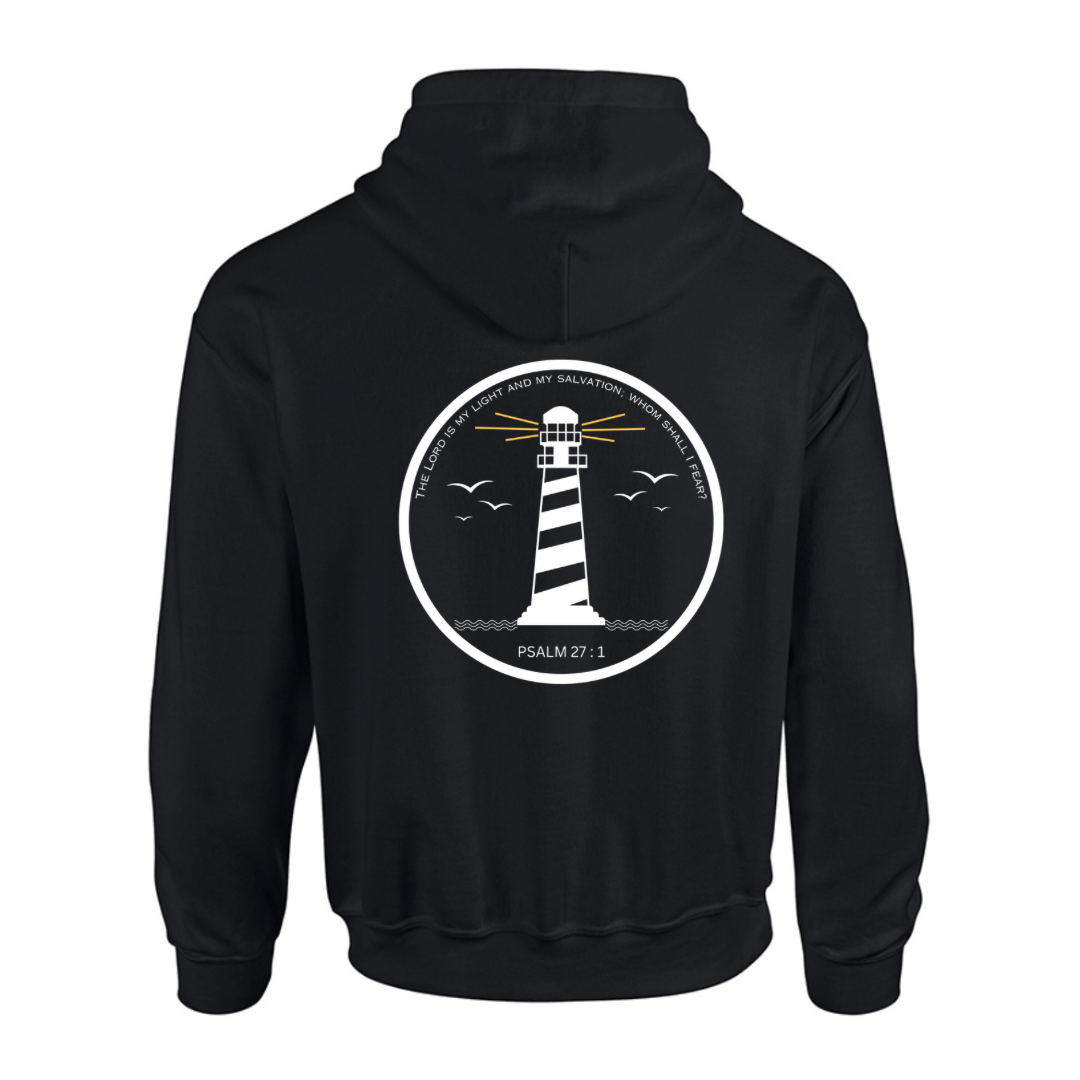 Lighthouse bible verse sweatshirt black