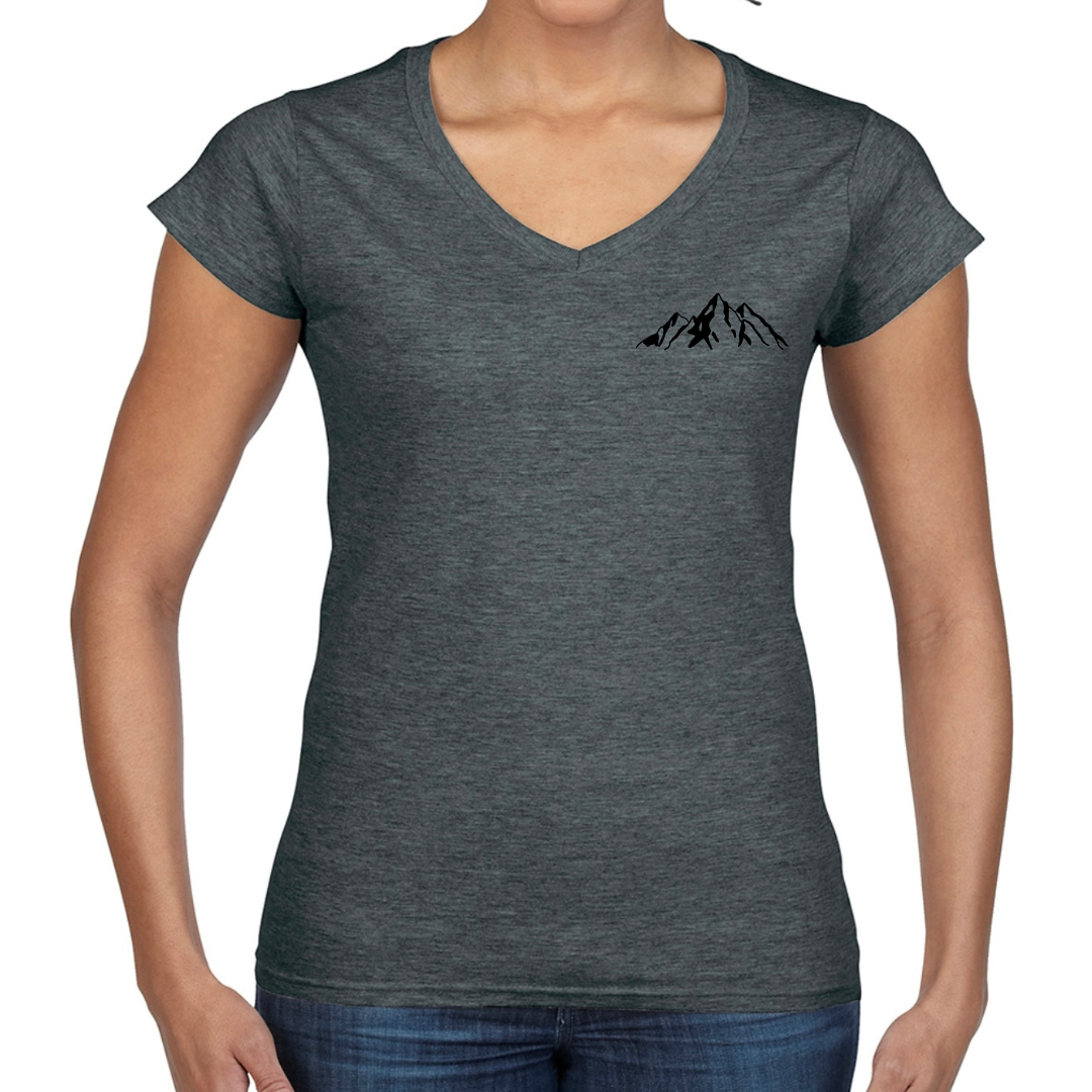 Dark Grey Faith Can Move Mountains Women's T Shirt Front