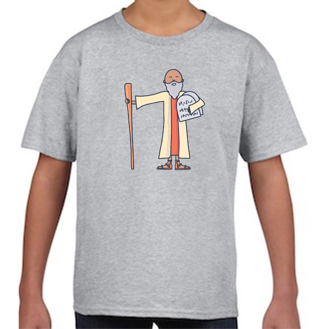 Moses Bible Hero Grey T Shirt Front