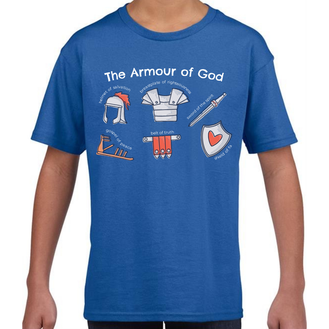 Armour of God TShirt Bible Ephesians Blue