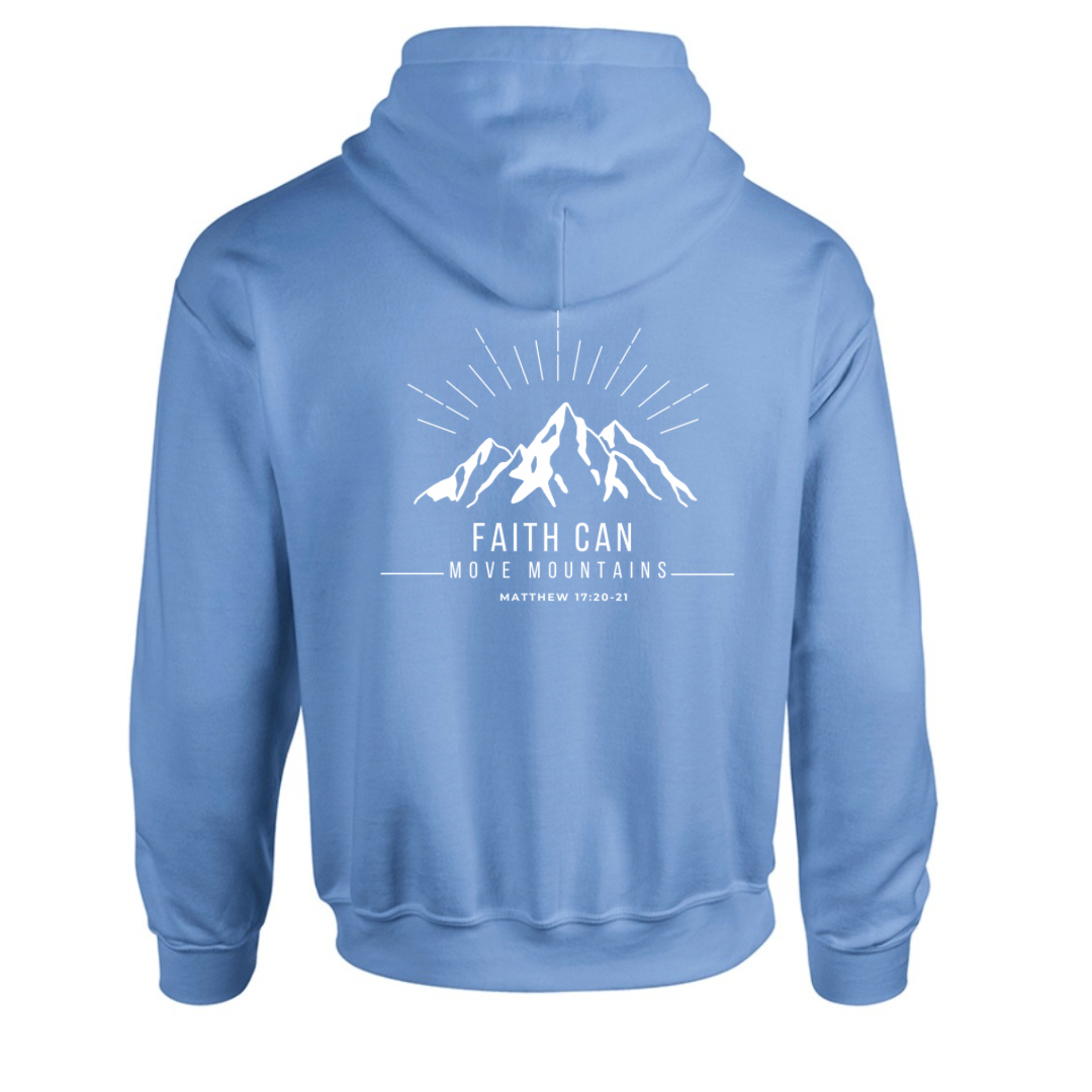 Faith Can Move Mountains Hoodie Carolina Blue Back