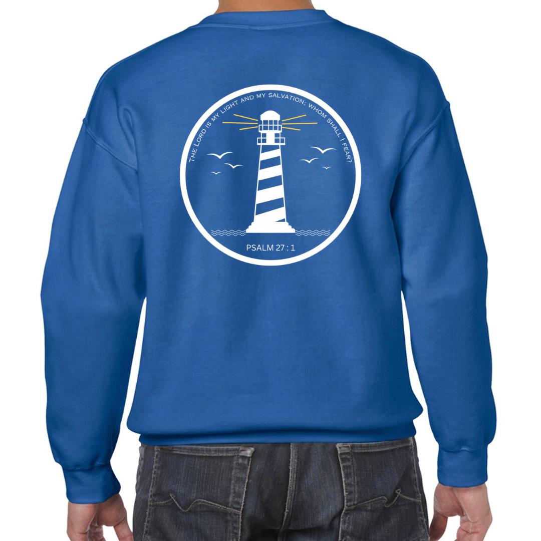 Lighthouse bible verse sweatshirt Royal Blue