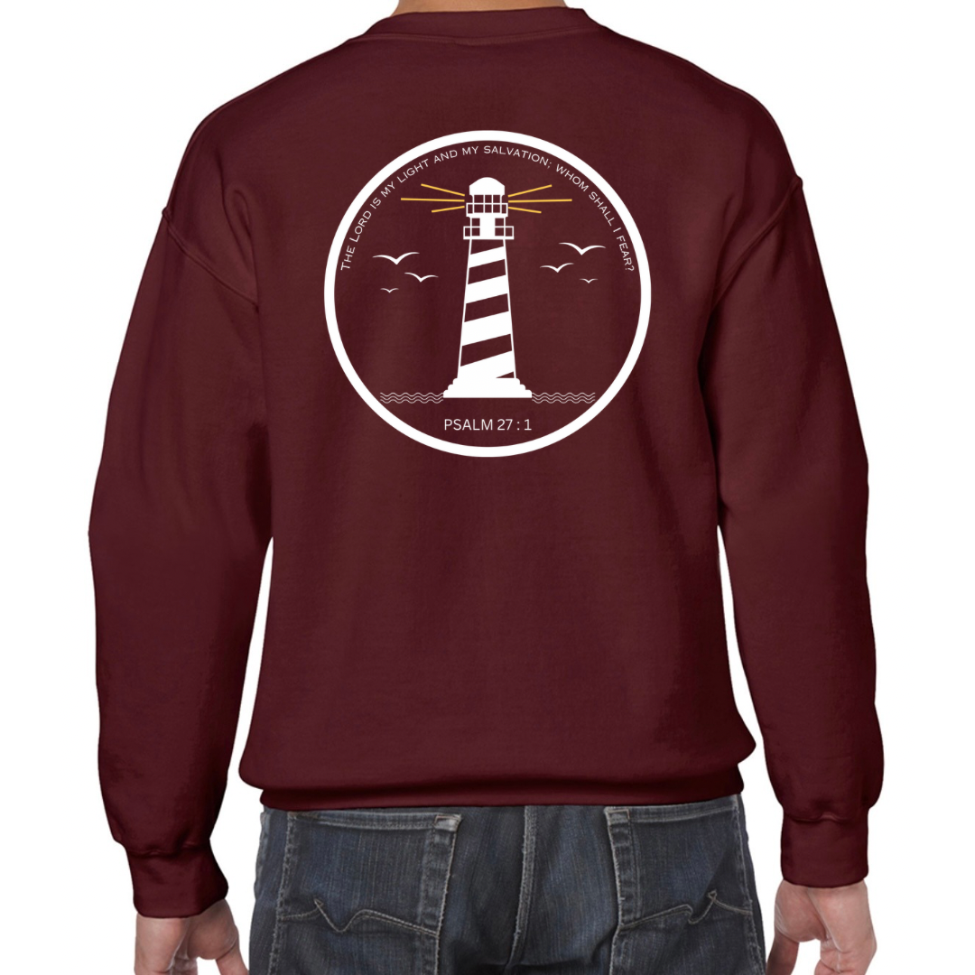 Lighthouse bible verse sweatshirt Maroon