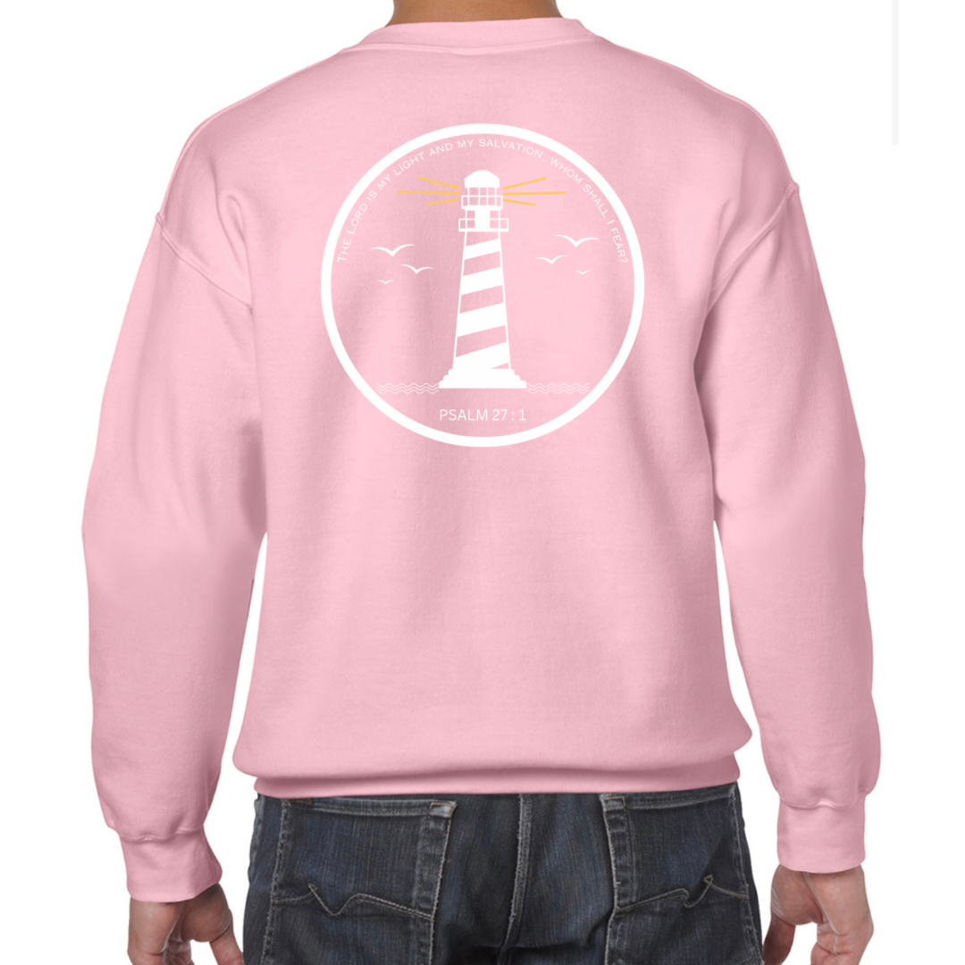 Lighthouse bible verse sweatshirt Light pink