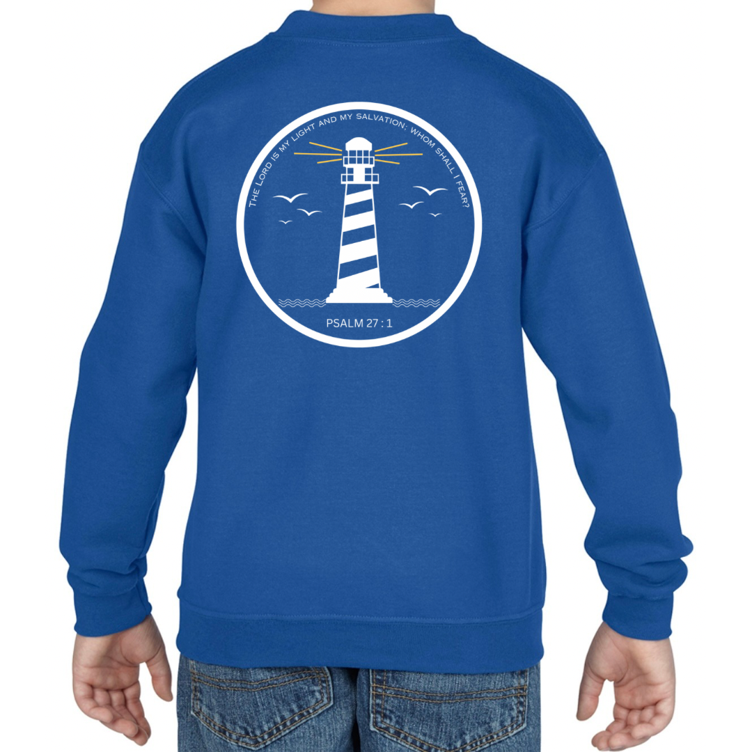 Lighthouse bible verse sweatshirt Royal Blue