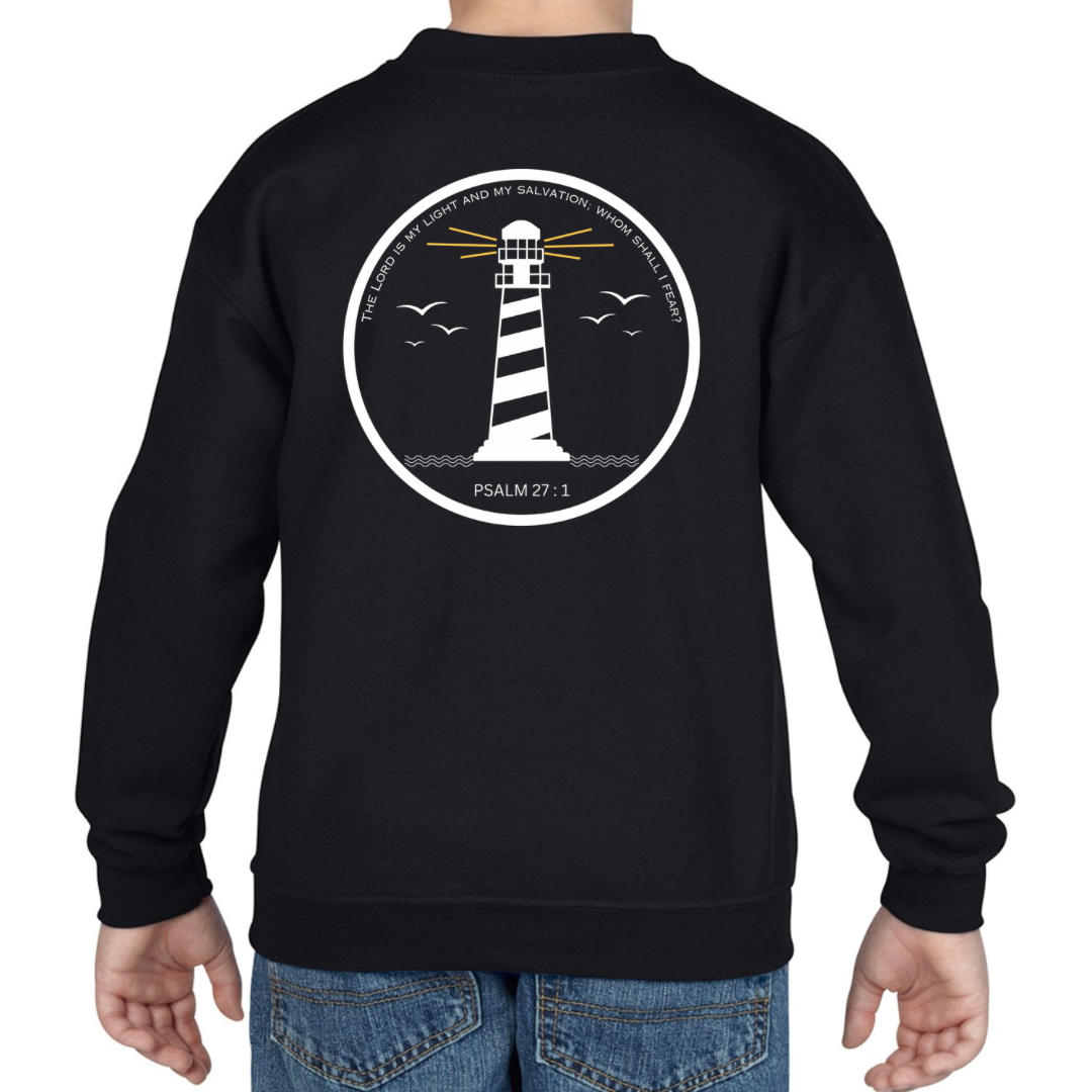 Lighthouse bible verse sweatshirt Black