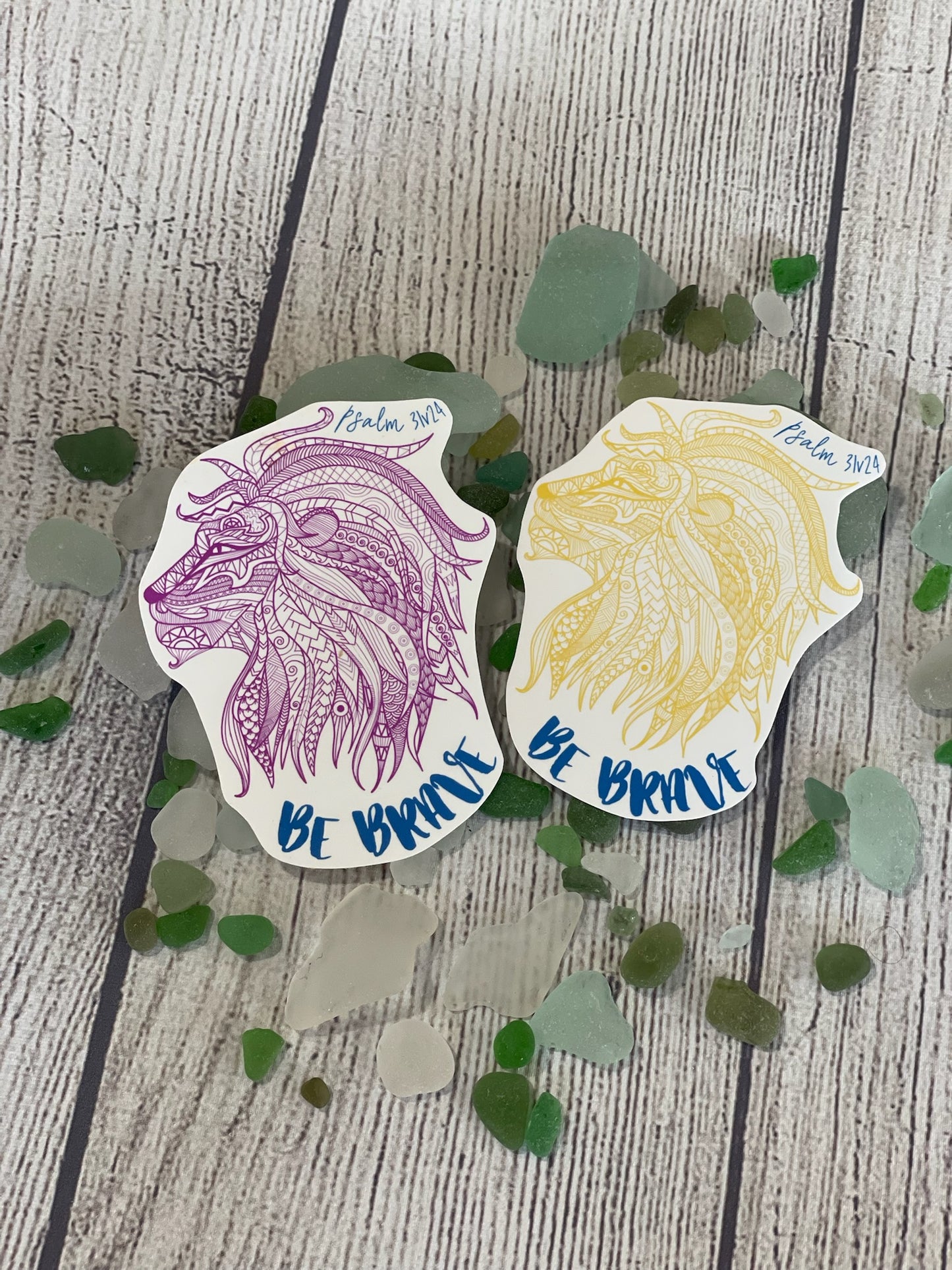 Be Brave Lion Vinyl Stickers Bible Psalms